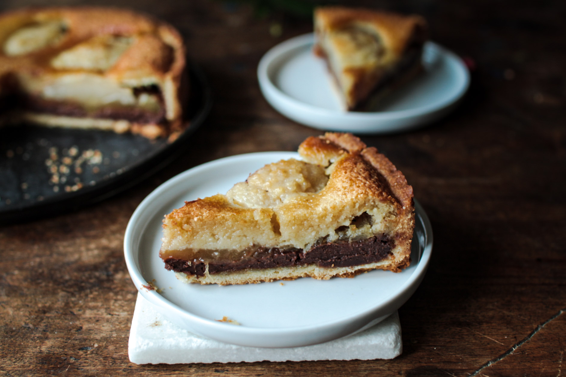 Tarte poires-chocolat de Mamie